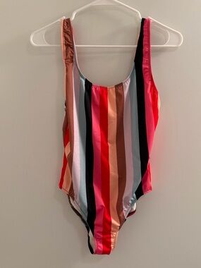 Solid & Striped One Piece Swimsuit